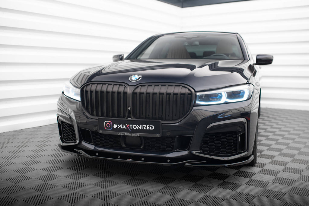 Maxton Design Street+ Spoilerlippe Front Ansatz V.3 passend für BMW 7 M-Paket G11 / G12 Facelift schwarz Hochglanz