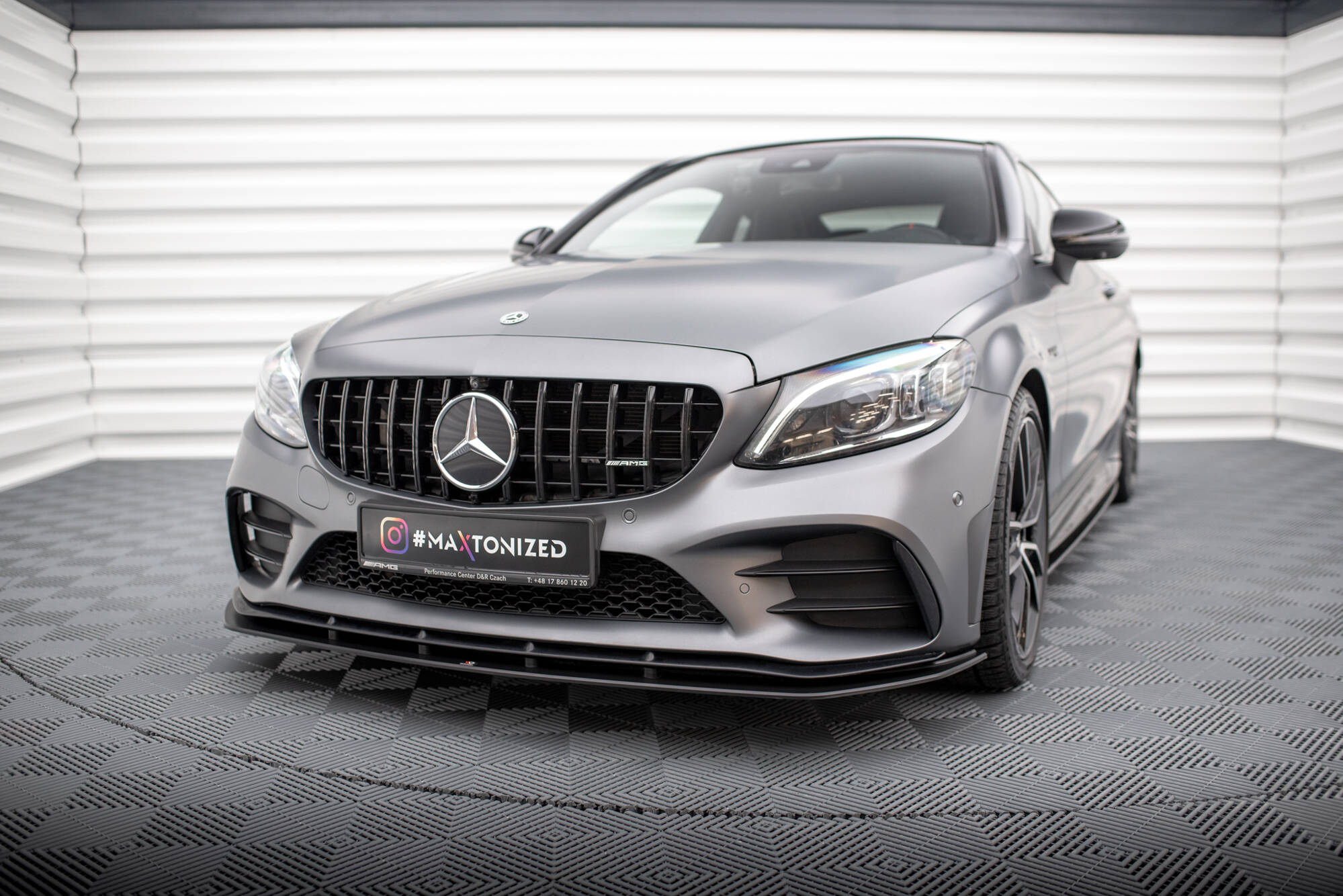 Maxton Design Street Pro Street+ Spoilerlippe Front Ansatz passend für Mercedes-AMG C43 Coupe / Cabrio C205 Facelift / A205 Facelift