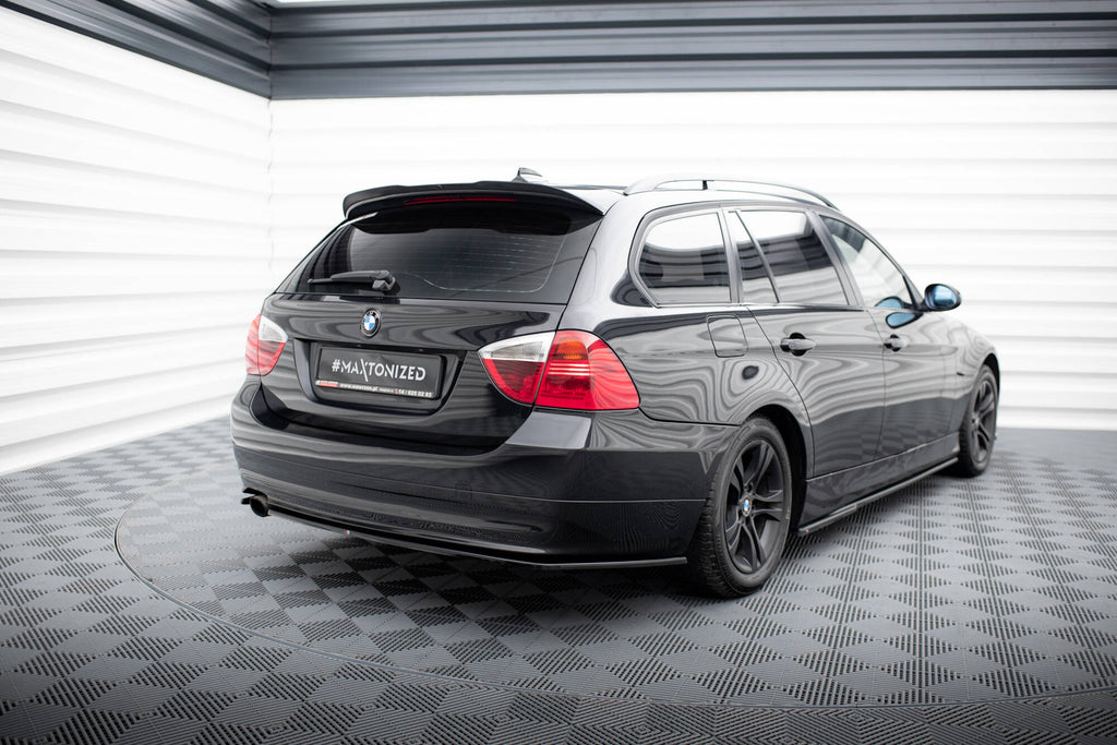 Maxton Design Heck Ansatz Flaps Diffusor passend für BMW 3er Touring E91 schwarz Hochglanz