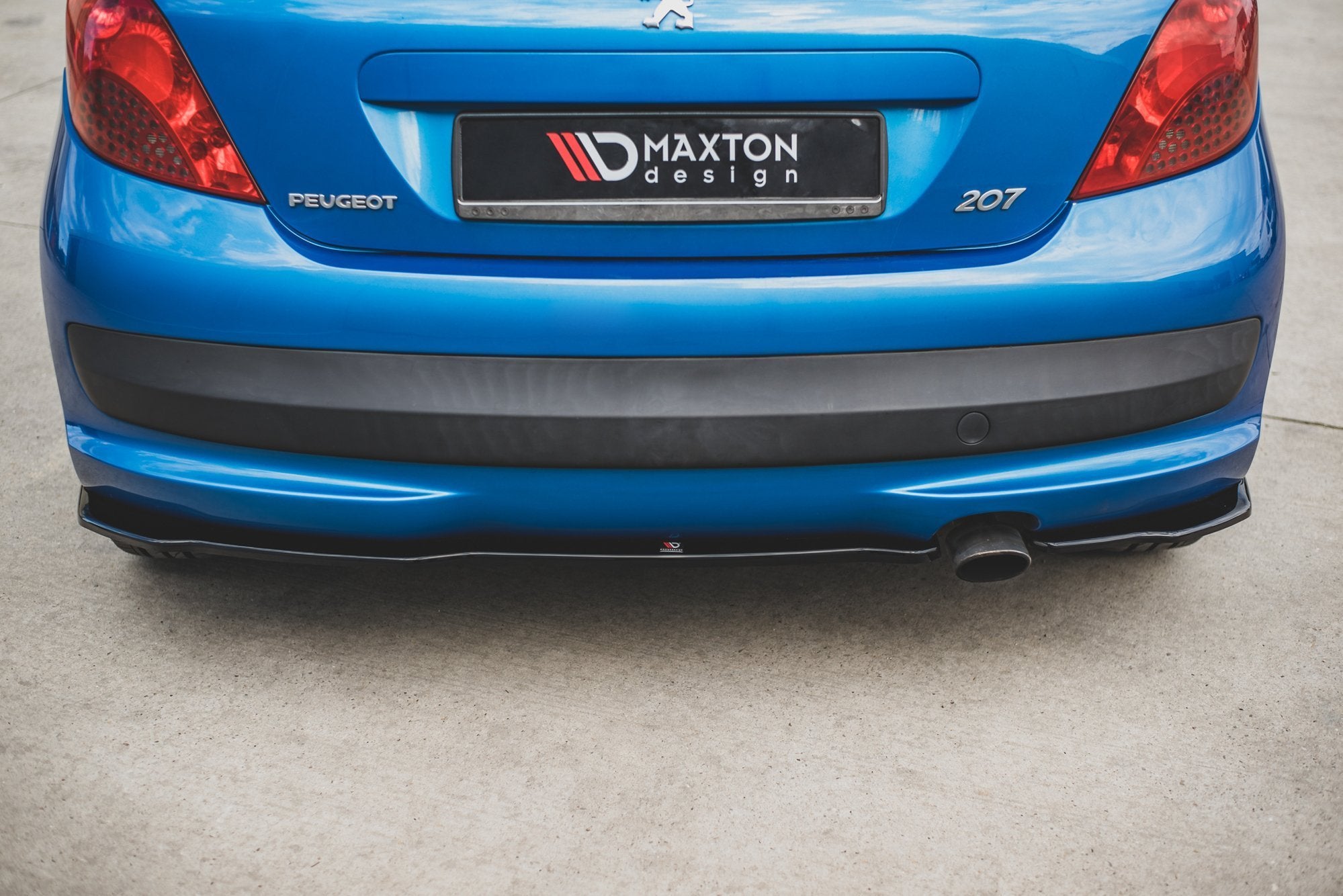 Maxton Design Heck Ansatz Flaps Diffusor passend für Peugeot 207 Sport schwarz Hochglanz