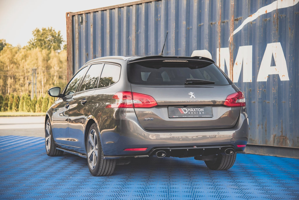 Maxton Design Diffusor Heck Ansatz + Endrohre passend für Peugeot 308 SW Mk2