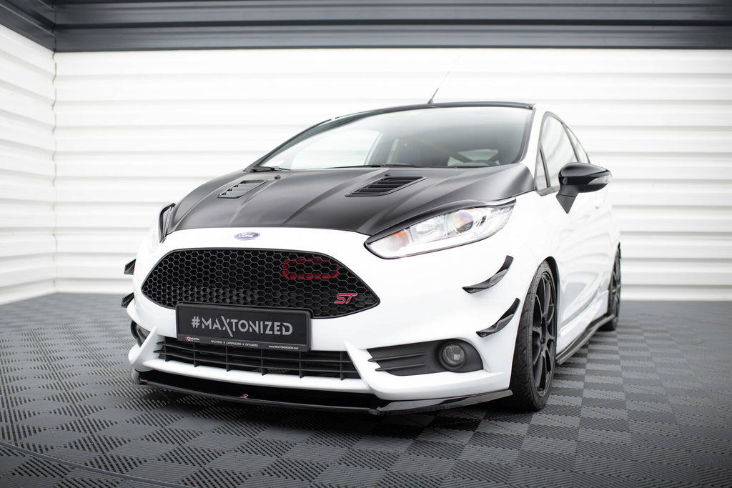 Maxton Design Motorhauben Luftschlitze Ford Fiesta ST Mk7 Facelift schwarz Hochglanz für Ford Fiesta ST