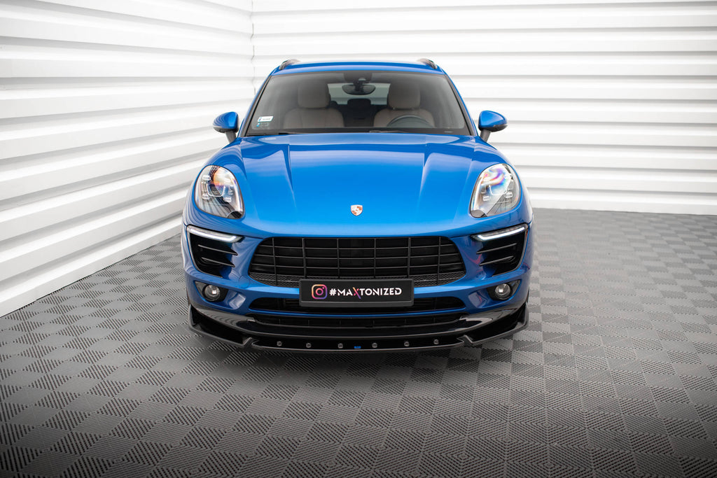 Maxton Design Street+ Spoilerlippe Front Ansatz V.2 passend für Porsche Macan Mk1 schwarz Hochglanz