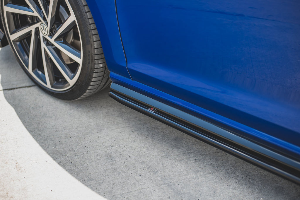 Maxton Design Seitenschweller Ansatz für V.4 VW Golf 7 R / R-Line Facelift Carbon Look