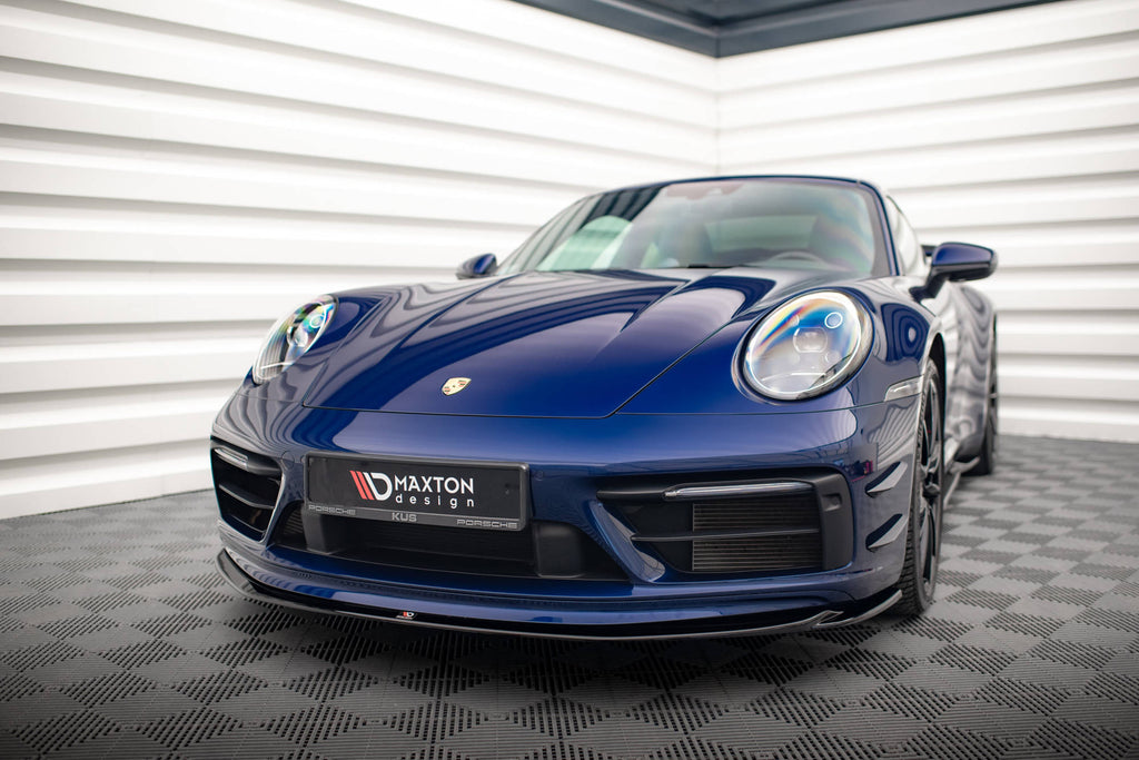 Maxton Design Street+ Spoilerlippe Front Ansatz V.1 passend für Porsche 911 Carrera Aero / Carrera GTS 992 schwarz Hochglanz