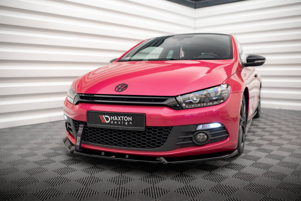 Maxton Design Street+ Spoilerlippe Front Ansatz V.3 passend für VW Scirocco Mk3 schwarz Hochglanz