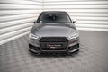 Maxton Design Street+ Spoilerlippe Front Ansatz V.1 passend für Audi S3 / A3 S-Line Sportback 8V Facelift schwarz Hochglanz