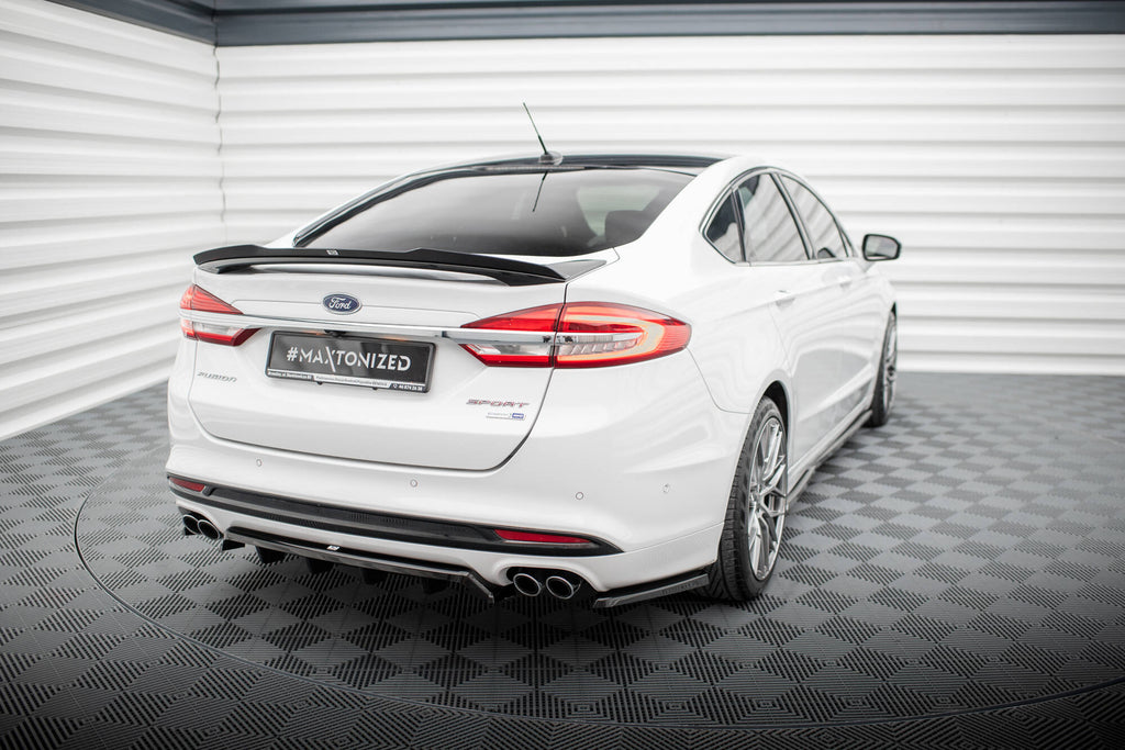 Maxton Design Spoiler CAP passend für Ford Mondeo Sport Mk5 Facelift / Fusion Sport Mk2 Facelift schwarz Hochglanz