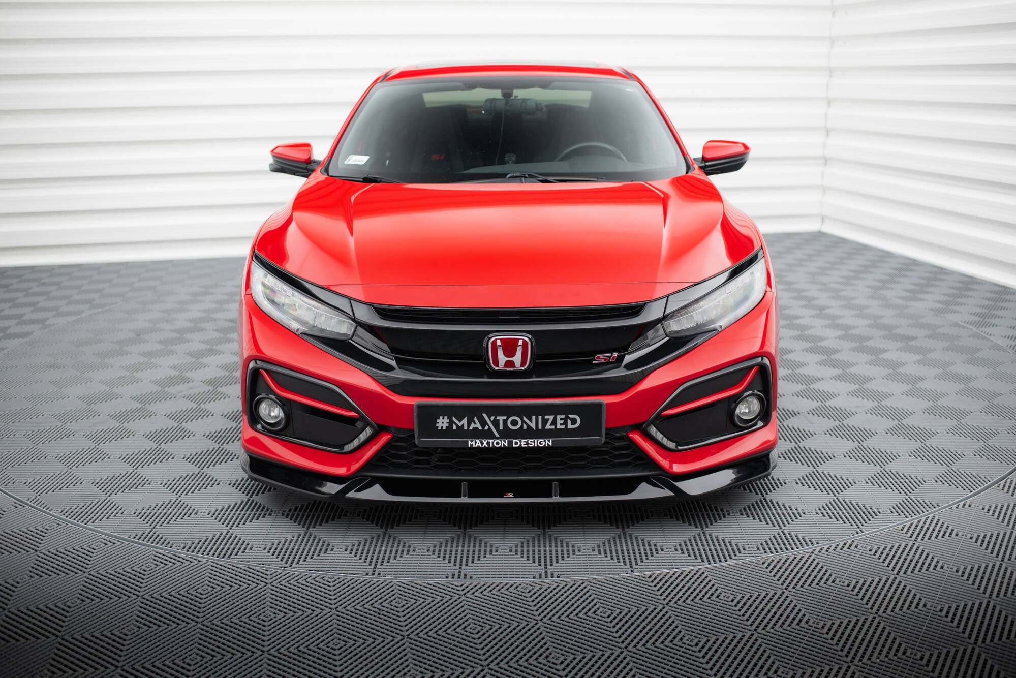 Maxton Design Street+ Spoilerlippe Front Ansatz passend für Honda Civic SI Mk10 schwarz Hochglanz