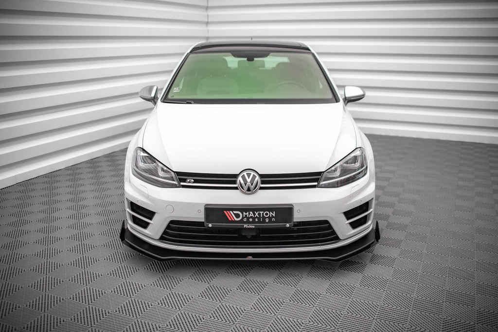 Maxton Design Street Pro Street+ Spoilerlippe Front Ansatz passend für + Flaps passend für V.1 + Flaps VW Golf R Mk7 schwarz Hochglanz