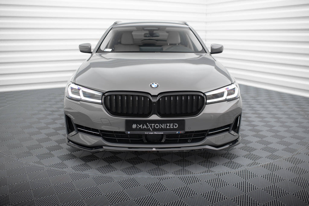 Maxton Design Street+ Spoilerlippe Front Ansatz V.2 passend für BMW 5er G30 / G31 Facelift schwarz Hochglanz