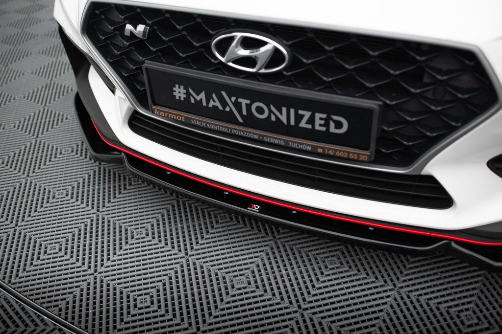Maxton Design Street+ Spoilerlippe Front Ansatz V.6 + Flaps passend für Hyundai I30 N Mk3 Hatchback/Fastback