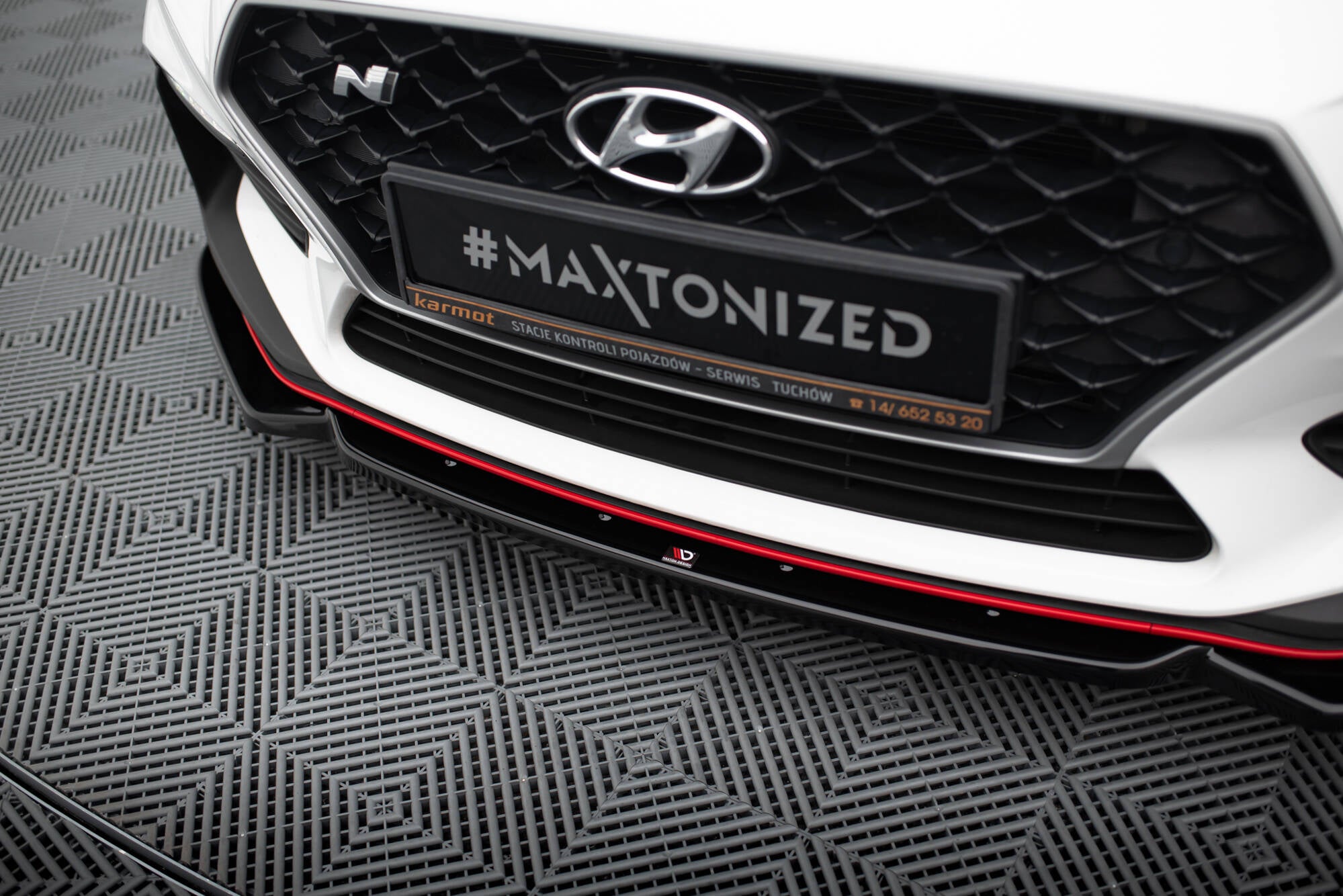 Maxton Design Street+ Spoilerlippe Front Ansatz V.6 + Flaps passend für Hyundai I30 N Mk3 Hatchback/Fastback