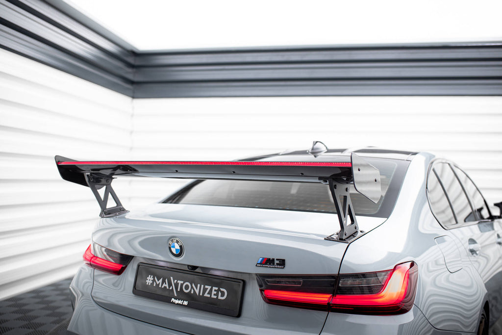 Maxton Design Carbon Spoiler With External Brackets Uprights + LED BMW M3 G80 / M340i G20 / 3 M-Paket G20 / 3 Standard G20 für BMW 3er G20
