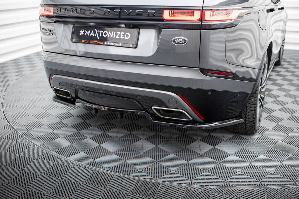 Maxton Design Street+ Mittlerer Diffusor RACE passend für V.1 Land Rover Range Rover Velar R-Dynamic Mk1 schwarz Hochglanz