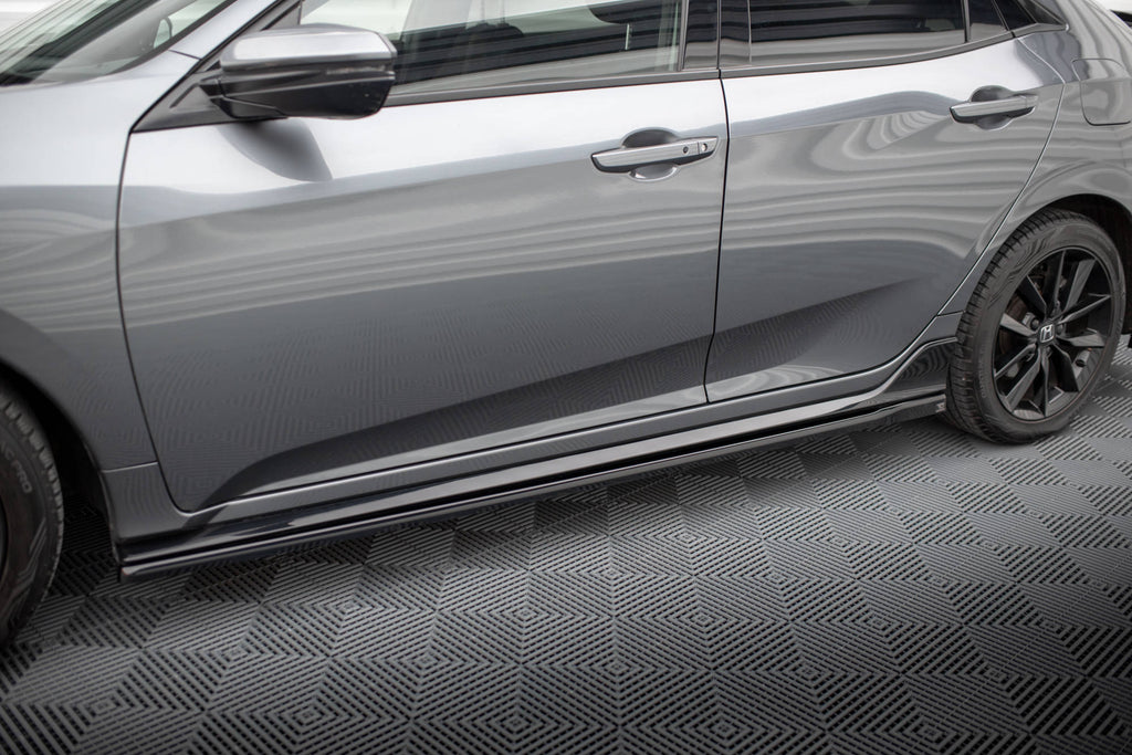 Maxton Design Street+ Seitenschweller Leisten passend für Honda Civic Sport Mk 10 schwarz Hochglanz
