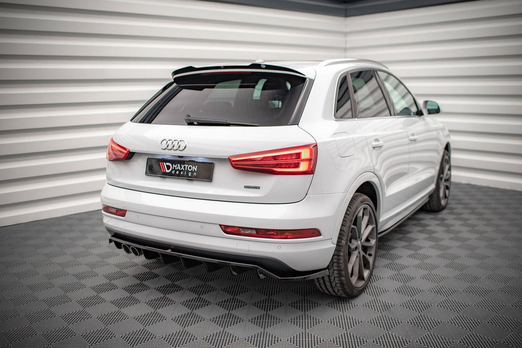 Maxton Design Spoiler CAP passend für Audi Q3 Sport 8U Facelift / S-Line 8U schwarz Hochglanz
