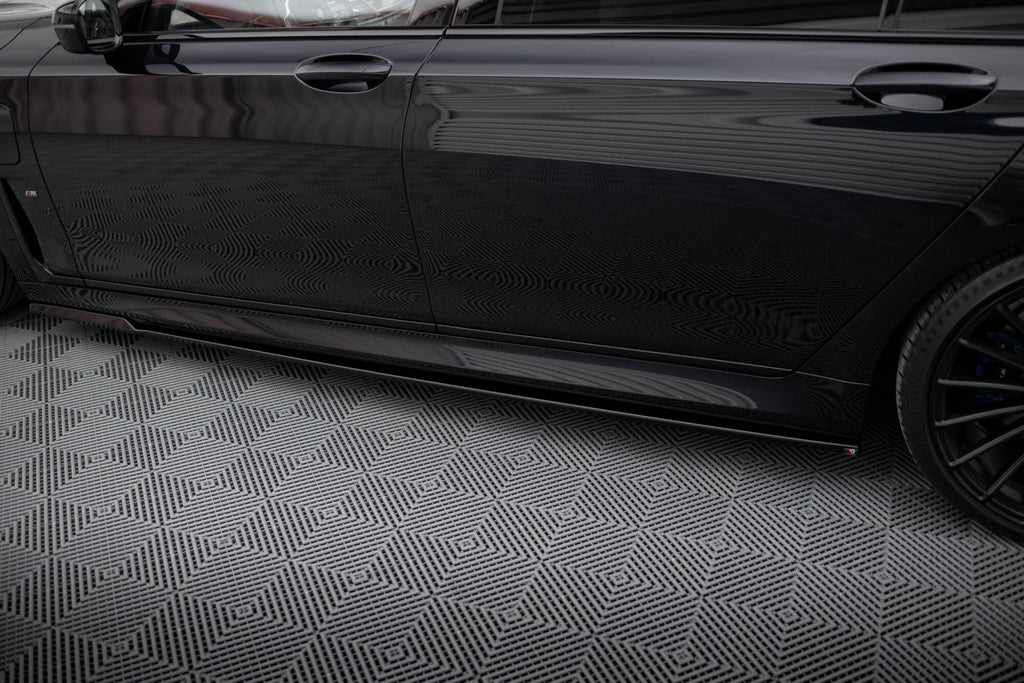 Maxton Design Street+ Seitenschweller Leisten V.2 passend für BMW 7 Lang M-Paket G12 schwarz Hochglanz