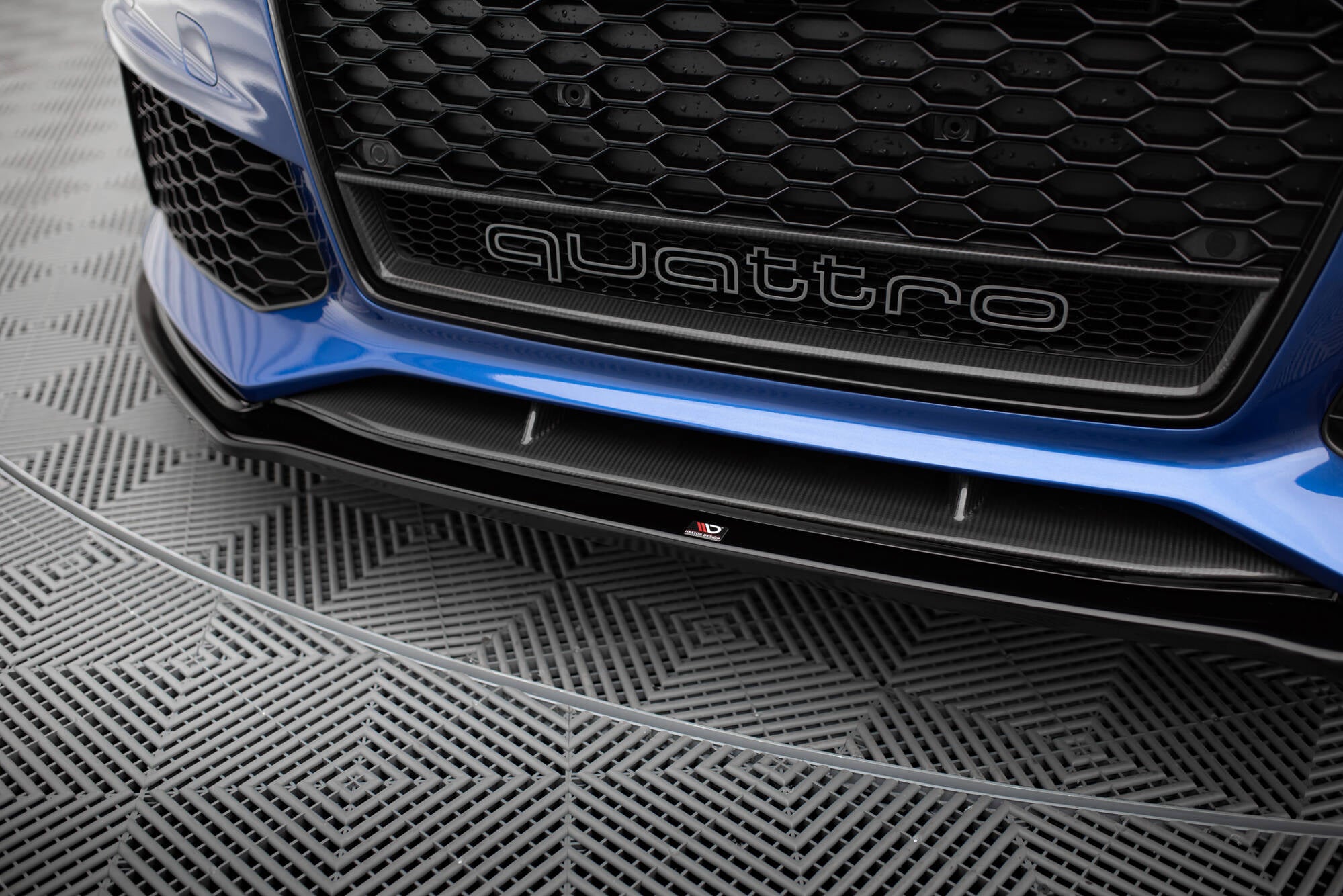 Maxton Design Street+ Spoilerlippe Front Ansatz V.1 passend für Audi RS6 C7 / C7 Facelift schwarz Hochglanz