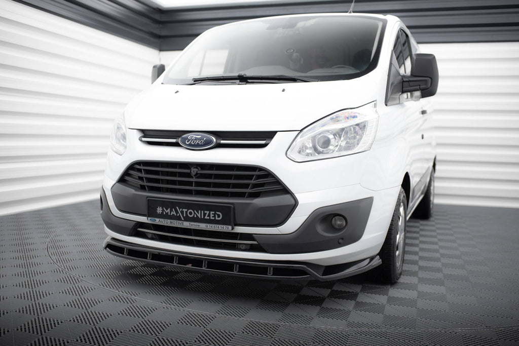 Maxton Design Street+ Spoilerlippe Front Ansatz passend für Ford Transit Custom Mk1 schwarz Hochglanz