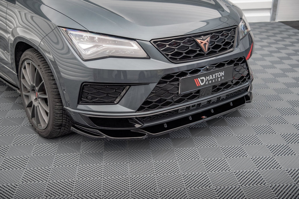 Maxton Design Street+ Spoilerlippe Front Ansatz V.2 passend für Cupra Ateca Mk1 schwarz Hochglanz