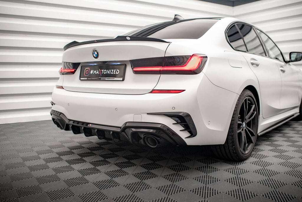 Maxton Design Diffusor Heck Ansatz für BMW 3er M-Paket G20 / G21 (Passend für Fahrzeuge mit Anhängerkupplung) schwarz Hochglanz