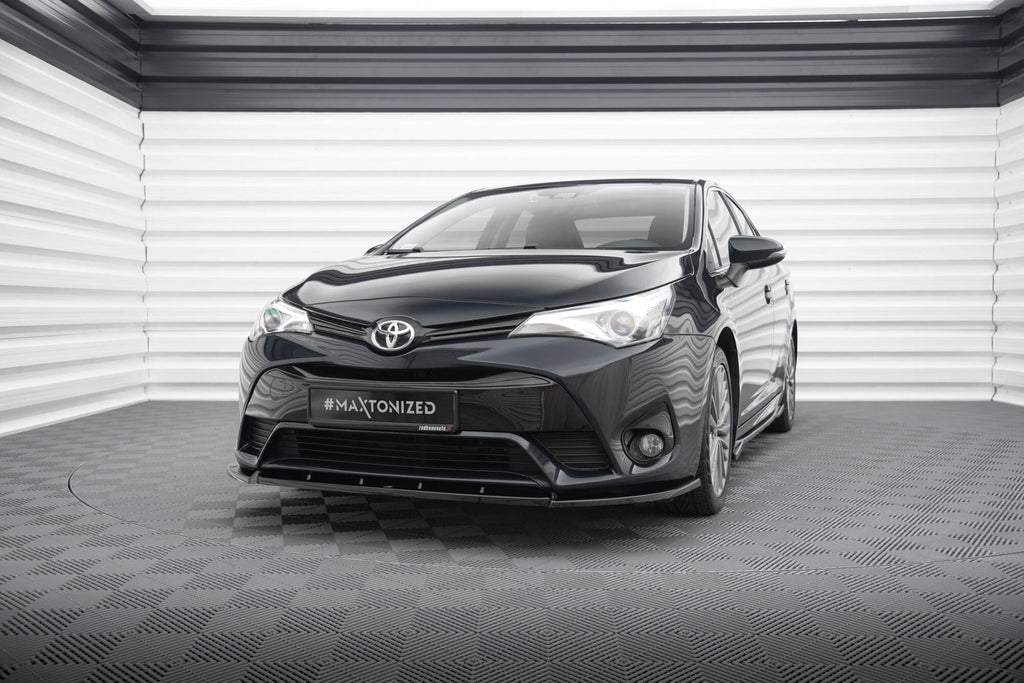 Maxton Design Street+ Spoilerlippe Front Ansatz V.1 passend für Toyota Avensis Mk3 Facelift schwarz Hochglanz