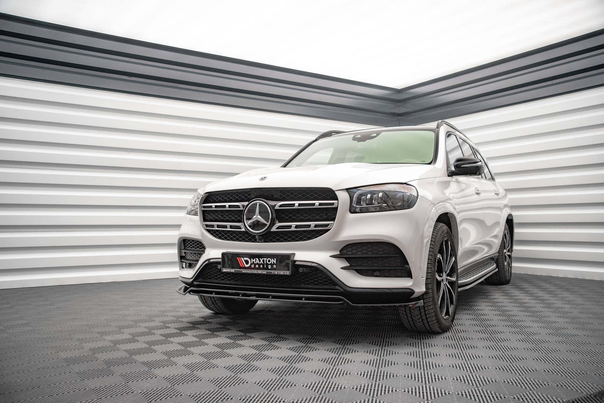 Maxton Design Street+ Spoilerlippe Front Ansatz V.1 passend für Mercedes-Benz GLS AMG-Line X167 schwarz Hochglanz
