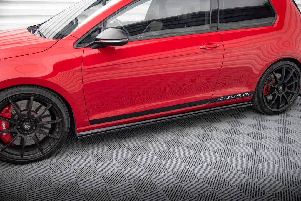 Maxton Design Street+ Seitenschweller Leisten passend für VW Golf GTI Clubsport Mk7 schwarz Hochglanz