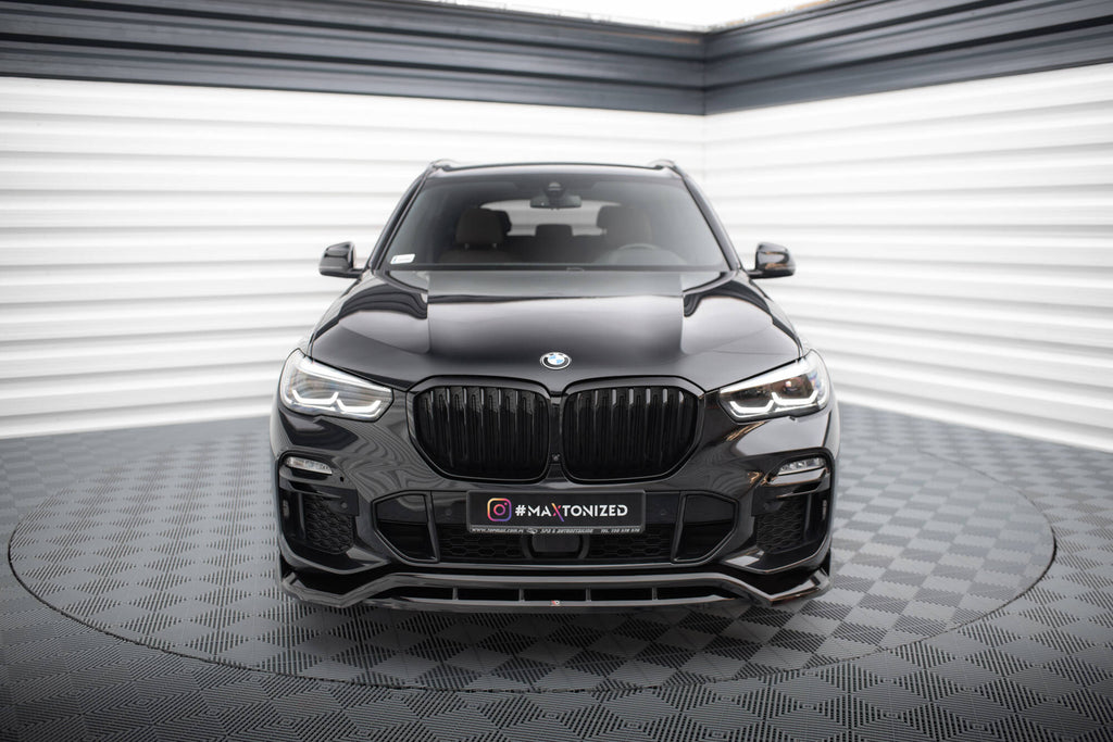Maxton Design Street+ Spoilerlippe Front Ansatz V.2 passend für BMW X5 M-Paket G05 schwarz Hochglanz