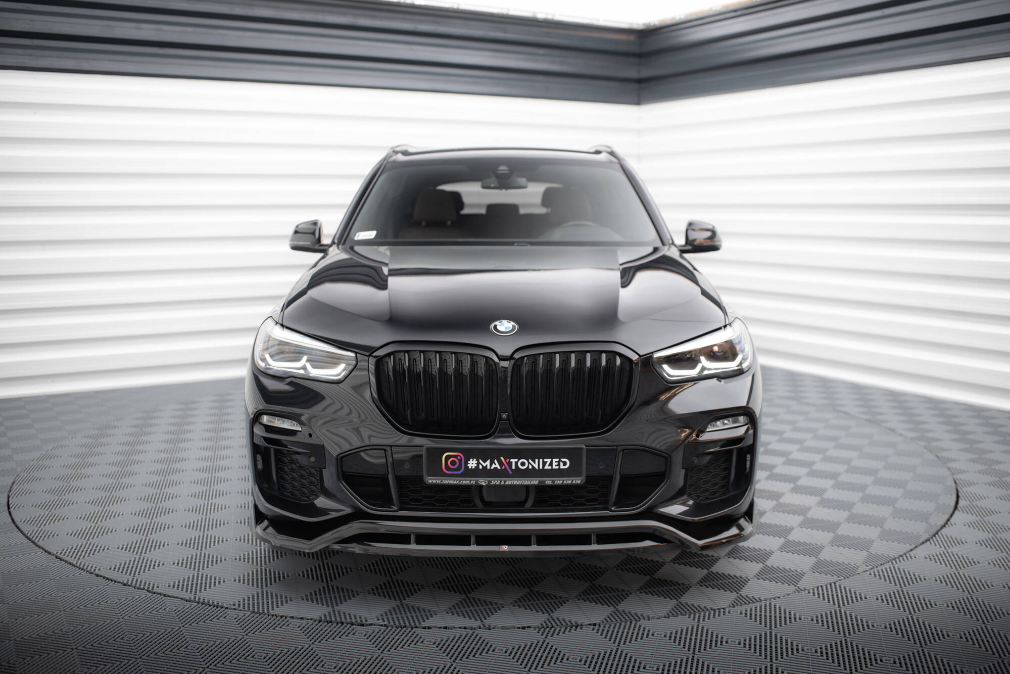 Maxton Design Street+ Spoilerlippe Front Ansatz V.2 passend für BMW X5 M-Paket G05 schwarz Hochglanz