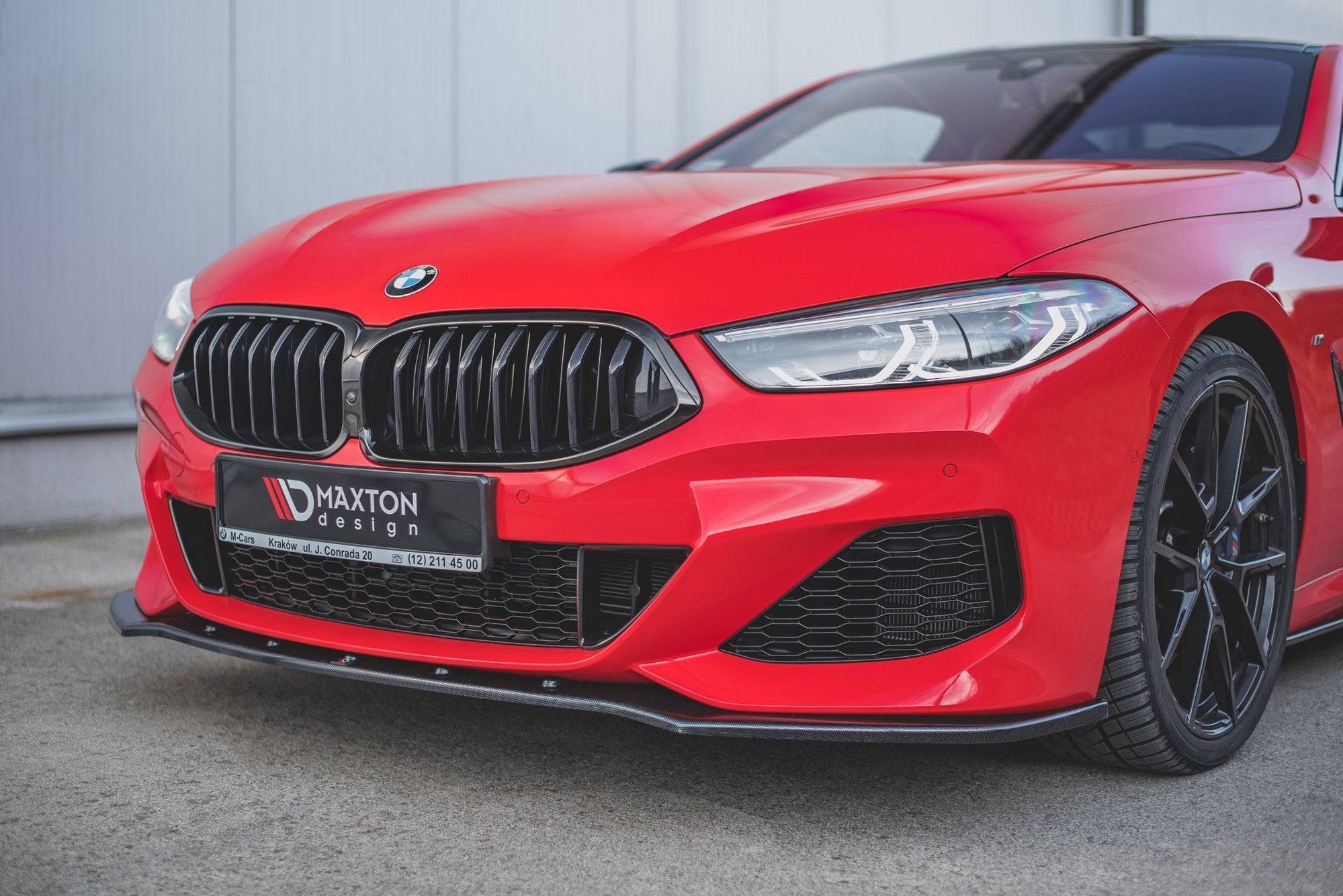 Maxton Design Street+ Spoilerlippe Front Ansatz V.1 passend für BMW 8 Coupe G15 / 8 Gran Coupe M Paket G16 schwarz Hochglanz
