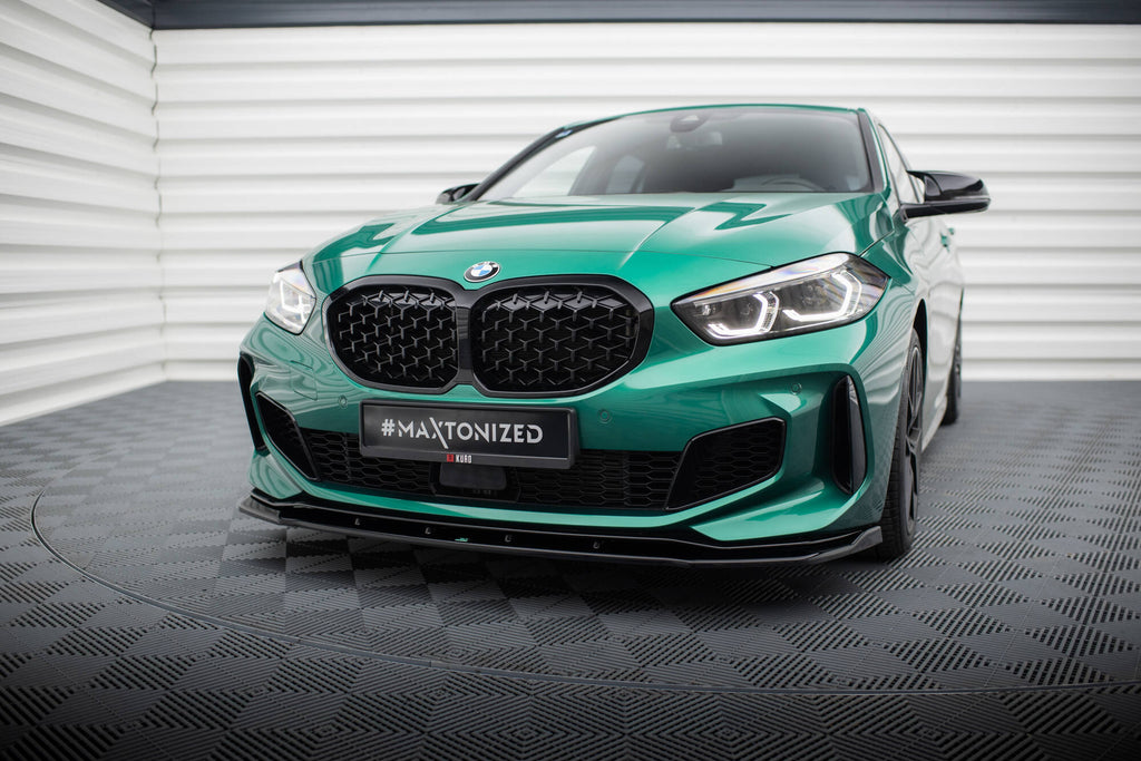 Maxton Design Street+ Spoilerlippe Front Ansatz passend für V.9 BMW M135i F40 schwarz Hochglanz