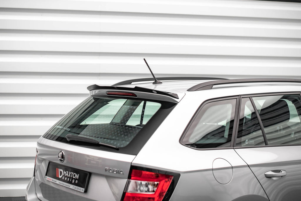 Maxton Design Spoiler CAP passend für Skoda Fabia Combi Mk3 schwarz Hochglanz