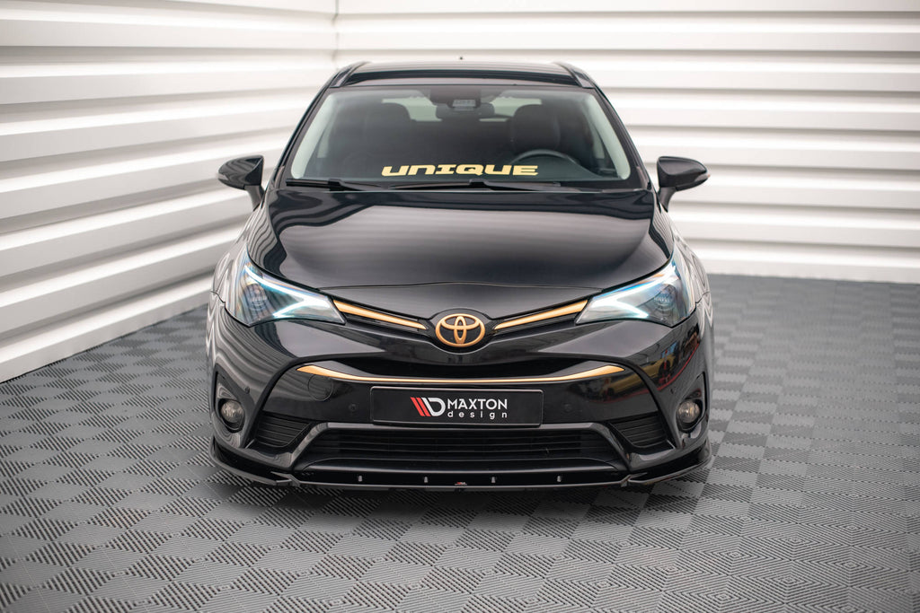 Maxton Design Street+ Spoilerlippe Front Ansatz V.2 passend für Toyota Avensis Mk3 Facelift schwarz Hochglanz