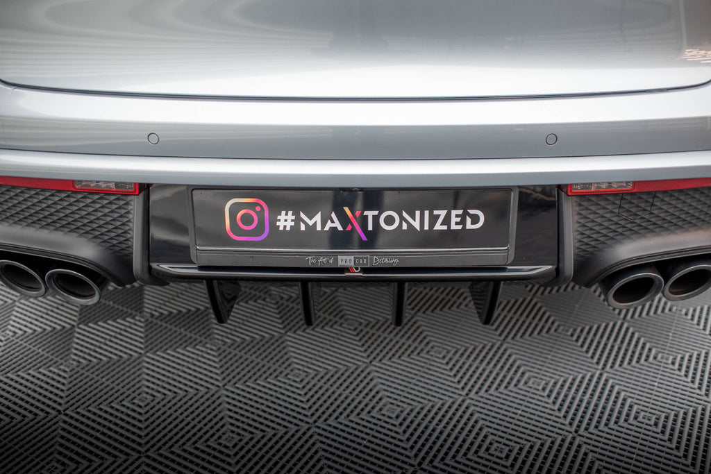 Maxton Design Diffusor Heck Ansatz passend für Porsche Macan Mk1 Facelift 2 schwarz Hochglanz