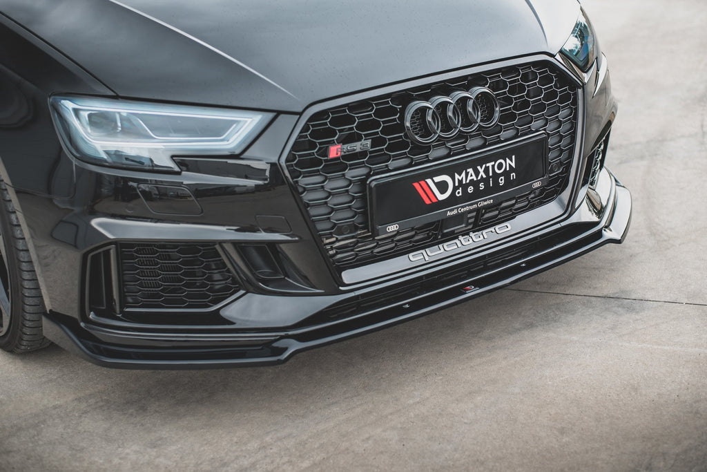 Maxton Design Street+ Spoilerlippe Front Ansatz V.3 passend für Audi RS3 8V FL Sportback schwarz Hochglanz