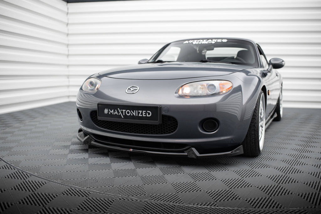 Maxton Design Street+ Spoilerlippe Front Ansatz V.2 passend für Mazda MX5 NC (Mk3) schwarz Hochglanz