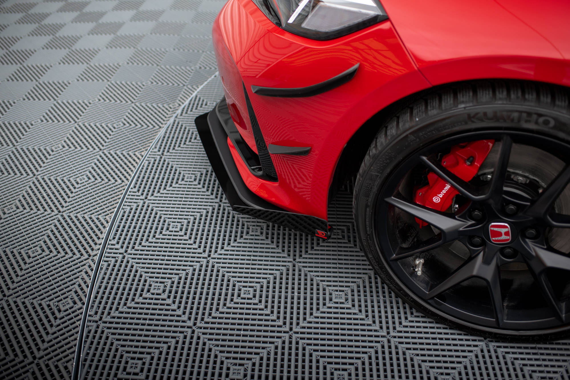 Maxton Design Front Stoßstange Flaps passend für Honda Civic Type-R Mk 11 schwarz Hochglanz