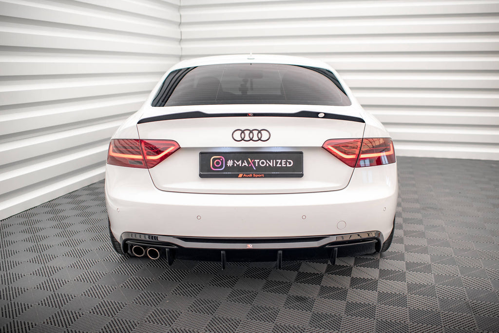Maxton Design Diffusor Heck Ansatz passend für Audi A5 Sportback 8T Facelift (Doppelauspuff li.)