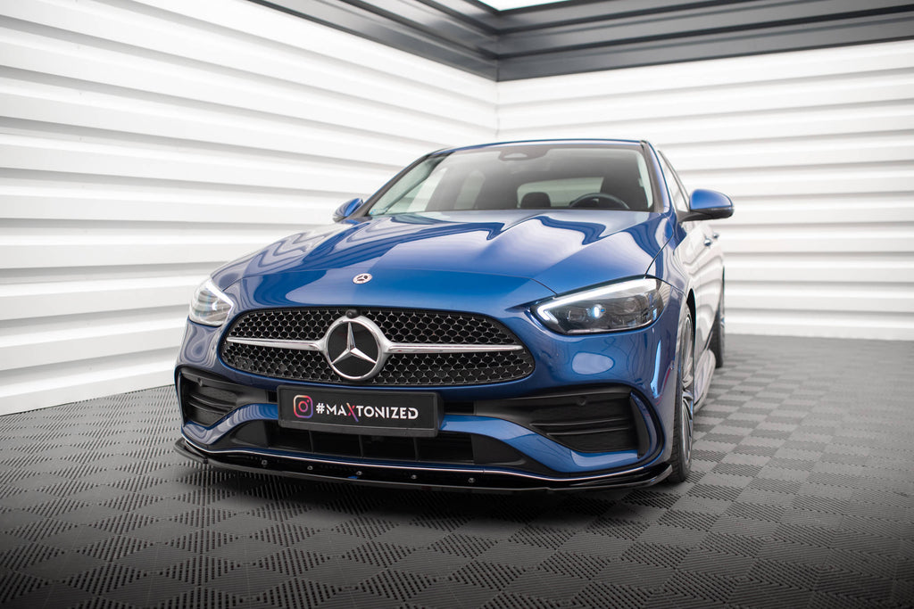 Maxton Design Street+ Spoilerlippe Front Ansatz V.2 passend für Mercedes-Benz C AMG-Line / 43 AMG W206 schwarz Hochglanz