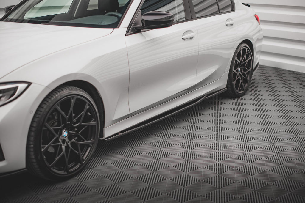 Maxton Design Street+ Seitenschweller Leisten passend für BMW 3er G20 / G21 schwarz Hochglanz
