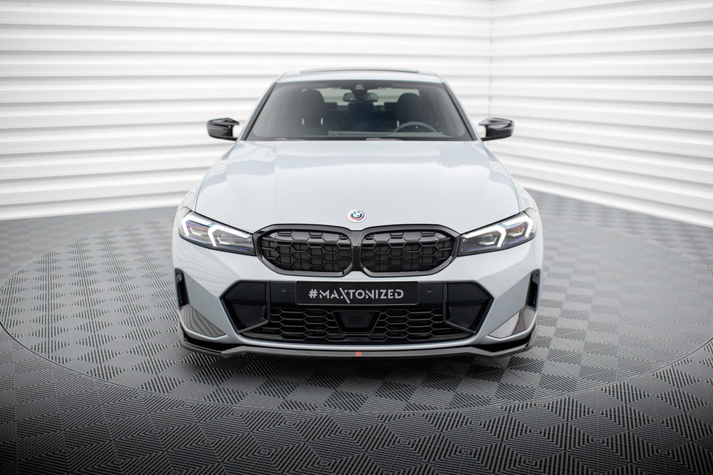 Maxton Design Street+ Spoilerlippe Front Ansatz V.2 passend für BMW 3er M340i / M-Paket G20 / G21 Facelift schwarz Hochglanz