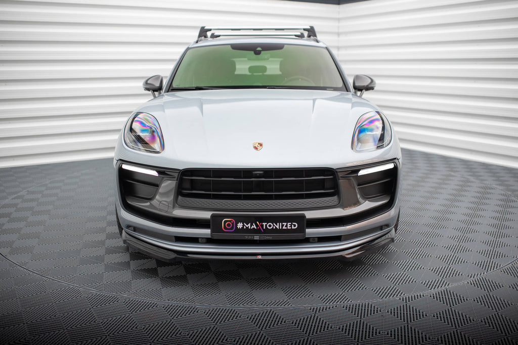 Maxton Design Street+ Spoilerlippe Front Ansatz passend für Porsche Macan Mk1 Facelift 2 schwarz Hochglanz