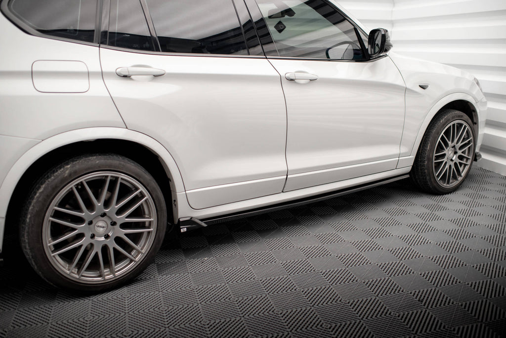 Maxton Design Street+ Seitenschweller Leisten passend für BMW X3 M-Paket F25 schwarz Hochglanz