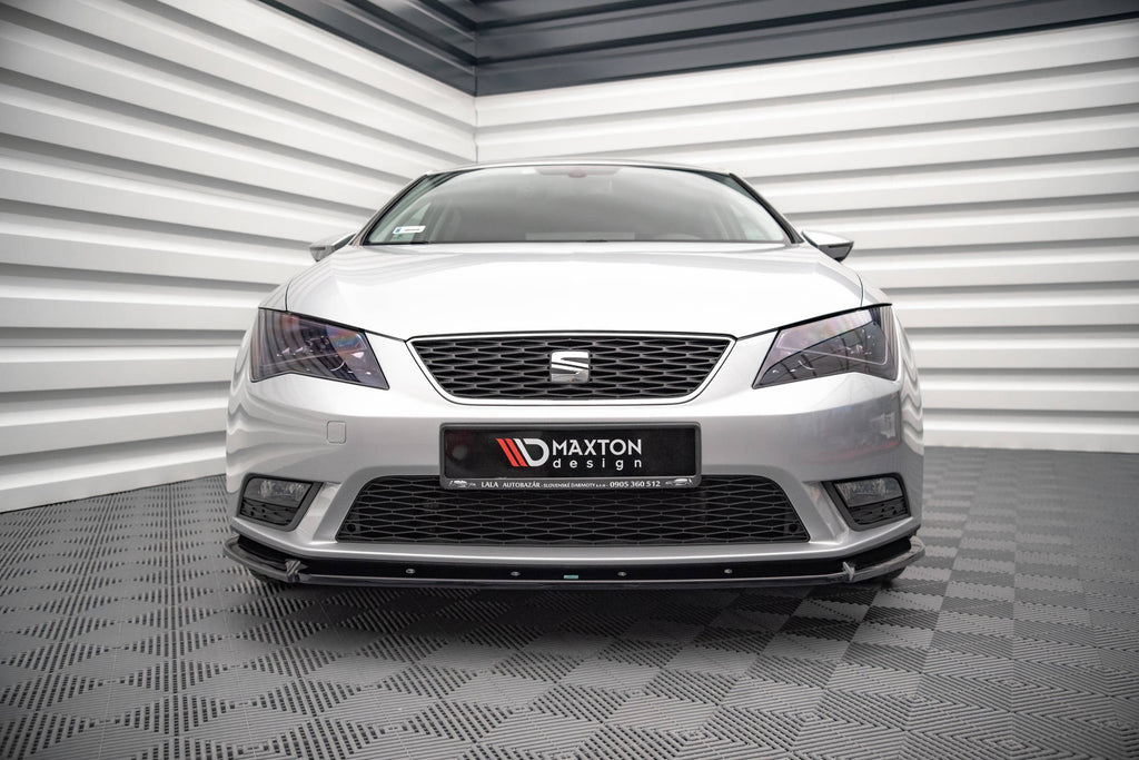 Maxton Design Street+ Spoilerlippe Front Ansatz V.1 passend für Seat Leon Mk3 schwarz Hochglanz