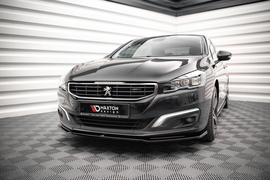Maxton Design Street+ Spoilerlippe Front Ansatz V.2 passend für Peugeot 508 GT Mk1 Facelift schwarz Hochglanz