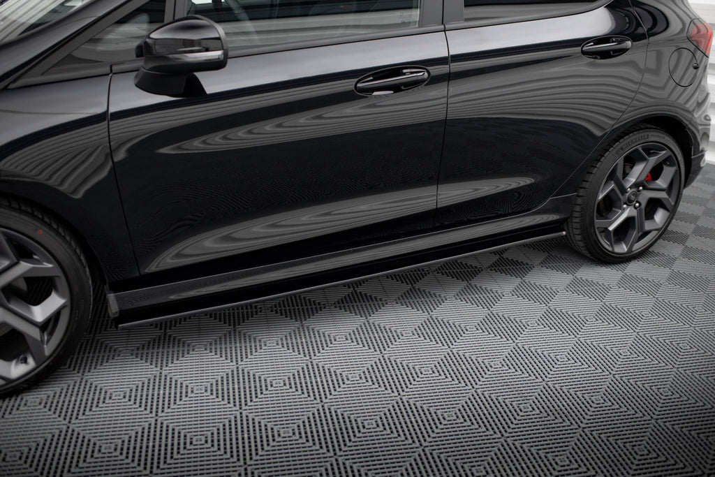 Maxton Design Street+ Seitenschweller Leisten passend für V.1 passend für Ford Fiesta ST / ST-Line Mk8 schwarz Hochglanz