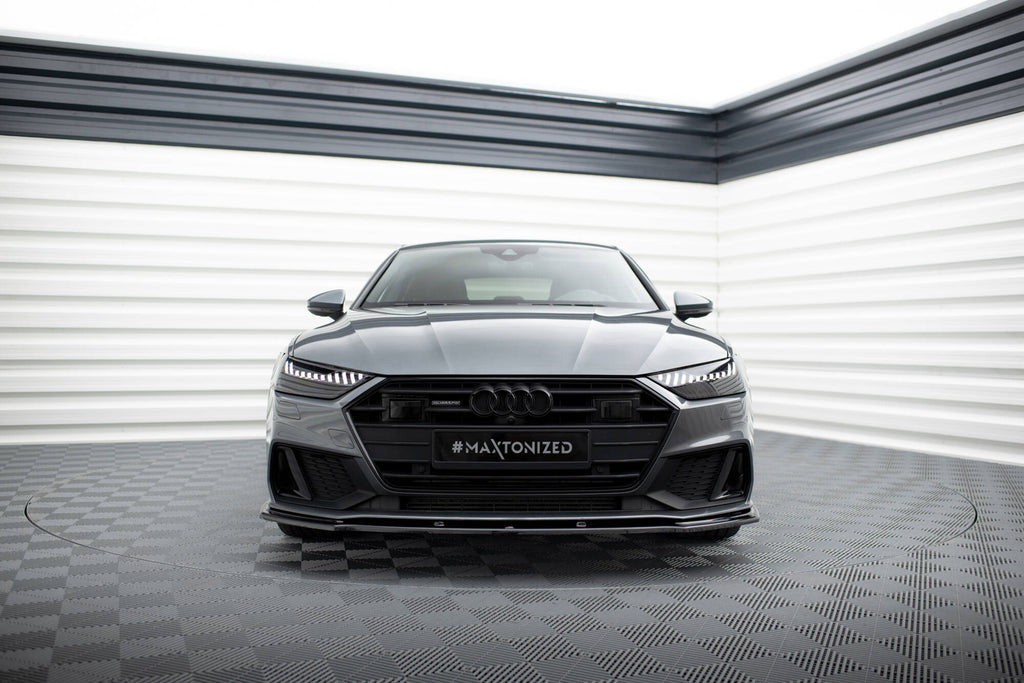 Maxton Design Street+ Spoilerlippe Front Ansatz V.2 passend für Audi A7 S-Line C8 / S7 C8 / C8 Facelift / S7 Facelift schwarz Hochglanz