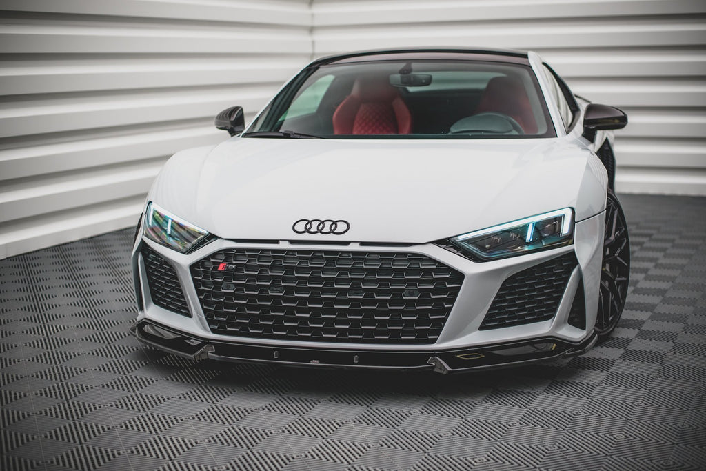 Maxton Design Street+ Spoilerlippe Front Ansatz V.1 passend für Audi R8 Mk2 Facelift schwarz Hochglanz